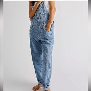 Free People Blue Denim Jeans Overalls